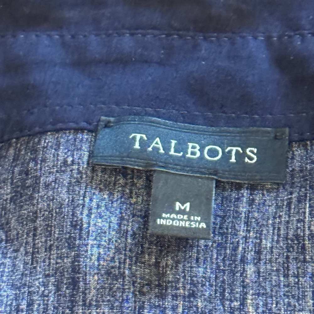 Talbots Women Shirt Blouse Size:M Blue White Striped Button-Up Rayon Super Soft - Picture 6 of 12